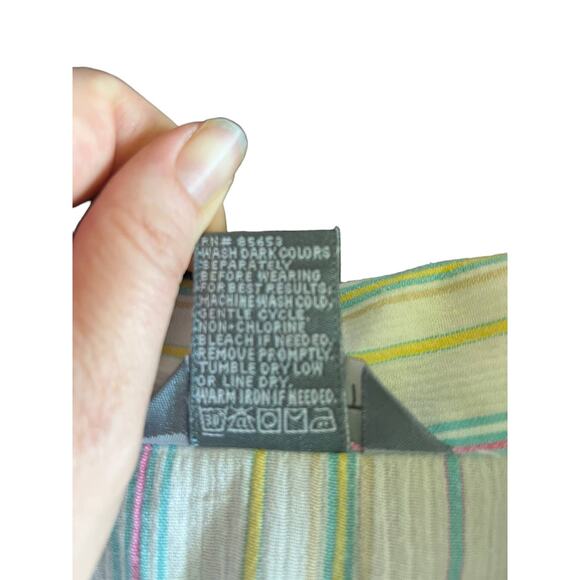 Koret 3/4 Sleeve Embroidered Button Up Cotton Blend Blouse SzL - Picture 6 of 11